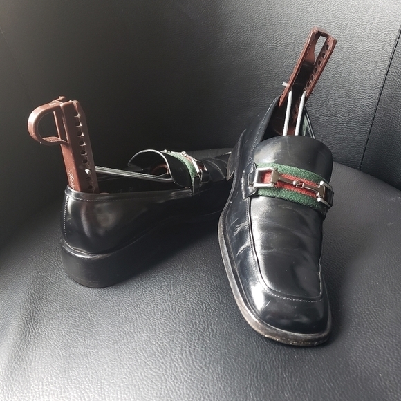 Gucci Web Accent Patent Leather Loafers - Picture 10 of 12